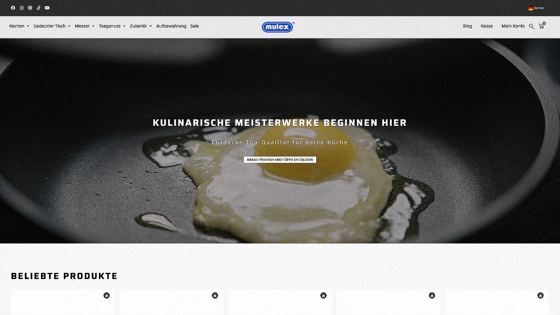 Design und Programmierung vom Onlineshop Mulex Gmbh mit WordPress / Woocommerce